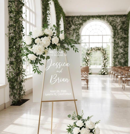 Frosted Acrylic Wedding Welcome Sign: Custom 3D Mirror Text